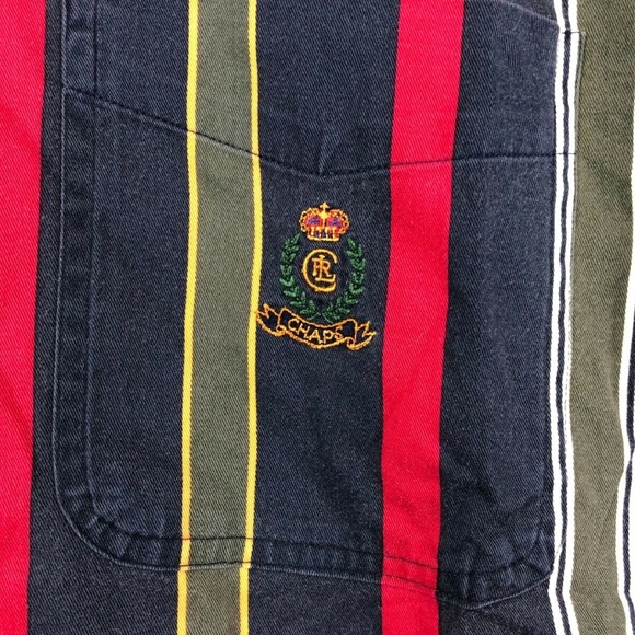 Vintage Chaps Ralph Lauren Crest Striped Shirt - Picture 3 of 5